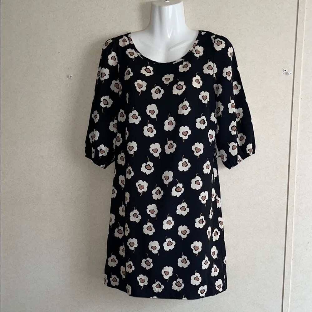Maude Black Sheath Mini Dress with Puff Sleeves